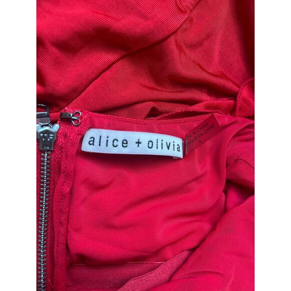 Alice & Oliva Resse Halter Gown in Perfect Ruby Red Size 4 - Picture 4 of 4